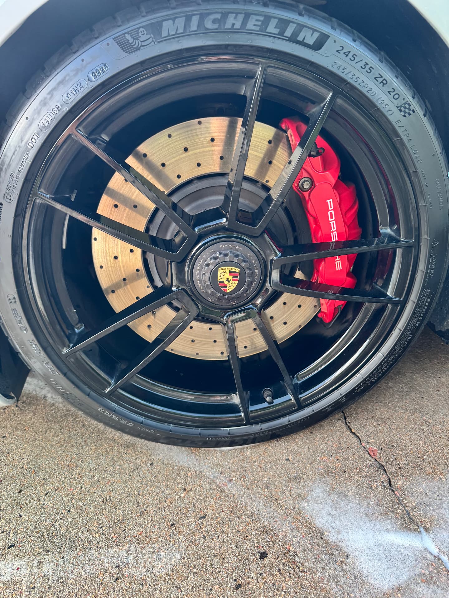 Porsche wheel after exterior detail
