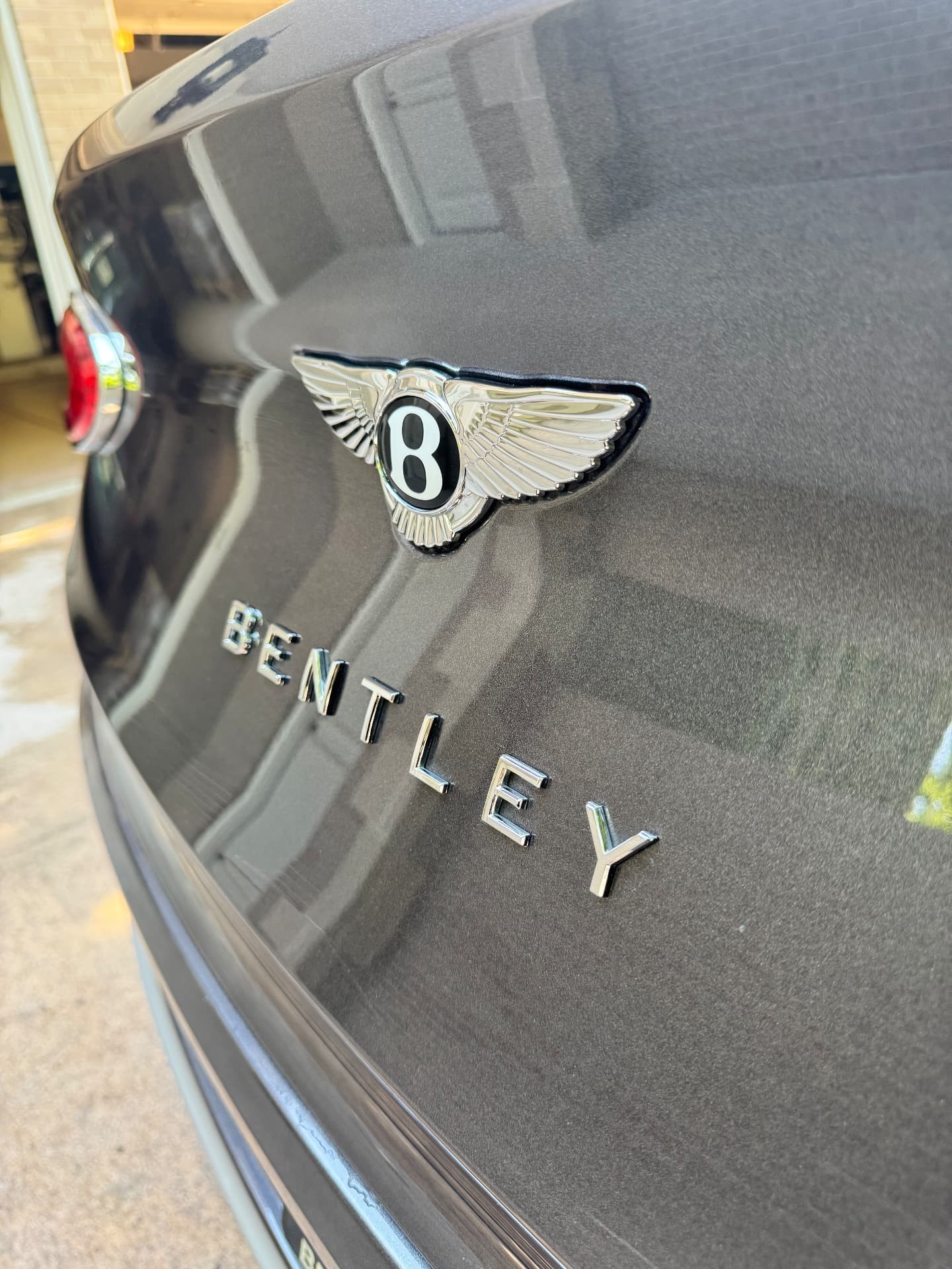 Bentley badge after finishing