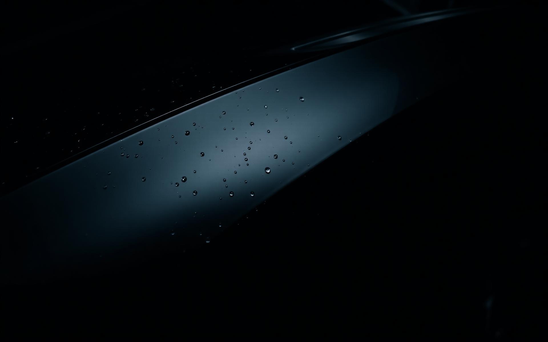 Water beading on freshly detailed paintwork